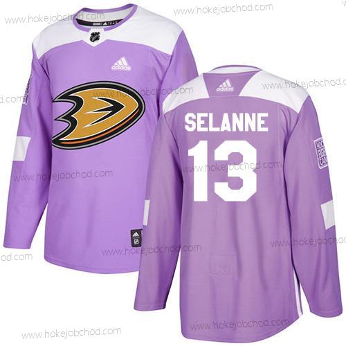 Adidas Muž Anaheim Ducks #13 Teemu Selanne Nachový Autentické Bojuje proti rakovině Sešitý NHL Dres