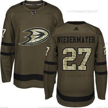 Adidas Muž Anaheim Ducks #27 Niedermayer Zelená Salute to Service Sešitý NHL Dres