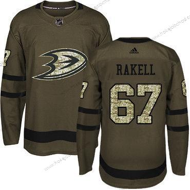 Adidas Muž Anaheim Ducks #67 Rickard Rakell Zelená Salute to Service Sešitý NHL Dres