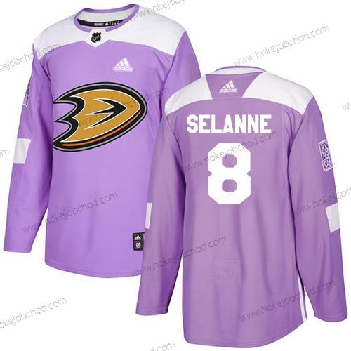 Adidas Muž Anaheim Ducks #8 Teemu Selanne Nachový Autentické Bojuje proti rakovině Sešitý NHL Dres