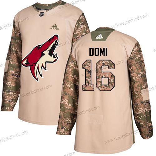 Adidas Muž Arizona Coyotes #16 Max Domi Camo Autentické 2017 Veterans Day Sešitý NHL Dres