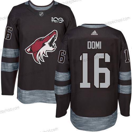 Adidas Muž Arizona Coyotes #16 Max Domi Černá 1917-2017 100th Výročí Sešitý NHL Dres