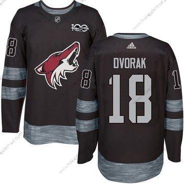 Adidas Muž Arizona Coyotes #18 Christian Dvorak Černá 1917-2017 100th Výročí Sešitý NHL Dres