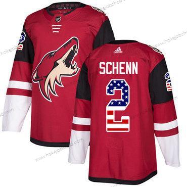 Adidas Muž Arizona Coyotes #2 Luke Schenn Červené Domácí Autentické USA Flag Sešitý NHL Dres