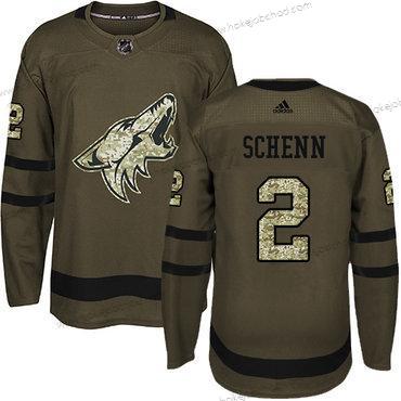 Adidas Muž Arizona Coyotes #2 Luke Schenn Zelená Salute to Service Sešitý NHL Dres