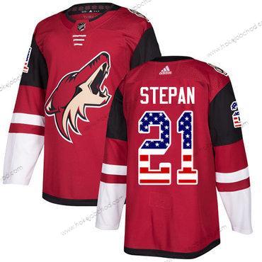 Adidas Muž Arizona Coyotes #21 Derek Stepan Červené Domácí Autentické USA Flag Sešitý NHL Dres