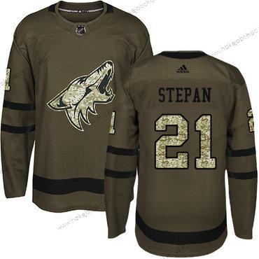 Adidas Muž Arizona Coyotes #21 Derek Stepan Zelená Salute to Service Sešitý NHL Dres