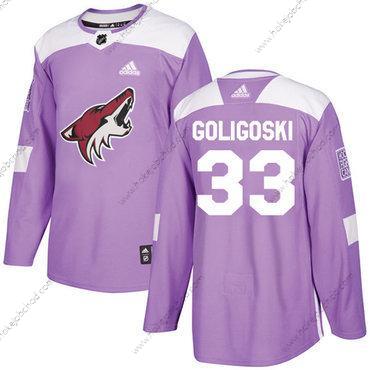 Adidas Muž Arizona Coyotes #33 Alex Goligoski Nachový Autentické Bojuje proti rakovině Sešitý NHL Dres