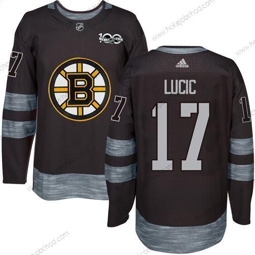 Adidas Muž Boston Bruins #17 Milan Lucic Černá 1917-2017 100th Výročí Sešitý NHL Dres