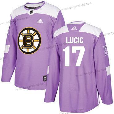 Adidas Muž Boston Bruins #17 Milan Lucic Nachový Autentické Bojuje proti rakovině Sešitý NHL Dres