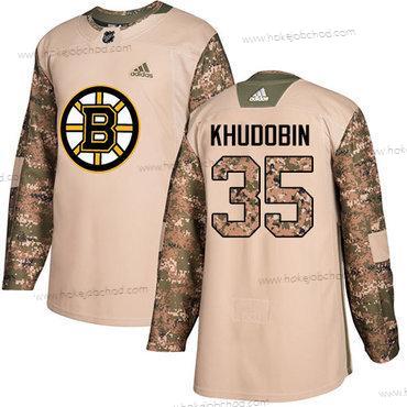 Adidas Muž Boston Bruins #35 Anton Khudobin Camo Autentické 2017 Veterans Day Sešitý NHL Dres