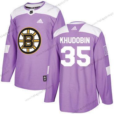 Adidas Muž Boston Bruins #35 Anton Khudobin Nachový Autentické Bojuje proti rakovině Sešitý NHL Dres