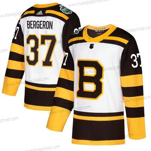 Adidas Muž Boston Bruins #37 Patrice Bergeron 2019 Zimní Klasický Autentické Hráč Bílý Dres