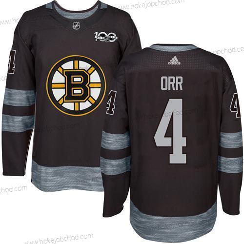 Adidas Muž Boston Bruins #4 Bobby Orr Černá 1917-2017 100th Výročí Sešitý NHL Dres