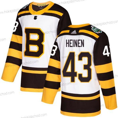 Adidas Muž Boston Bruins #43 Danton Heinen Bílý Autentické 2019 Zimní Klasický Sešitý NHL Dres