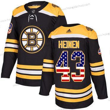 Adidas Muž Boston Bruins #43 Danton Heinen Černá Domácí Autentické USA Flag Sešitý NHL Dres