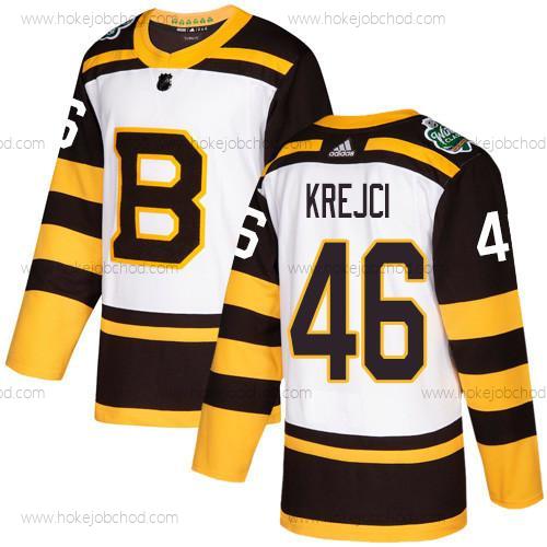 Adidas Muž Boston Bruins #46 David Krejci Bílý Autentické 2019 Zimní Klasický Sešitý NHL Dres