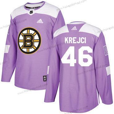 Adidas Muž Boston Bruins #46 David Krejci Nachový Autentické Bojuje proti rakovině Sešitý NHL Dres