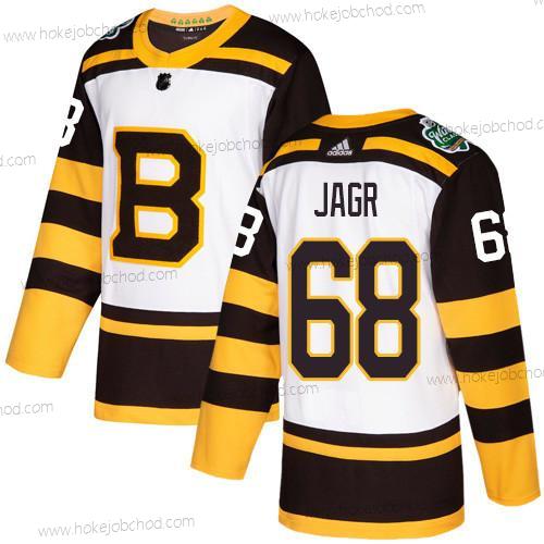 Adidas Muž Boston Bruins #68 Jaromir Jagr Bílý Autentické 2019 Zimní Klasický Sešitý NHL Dres