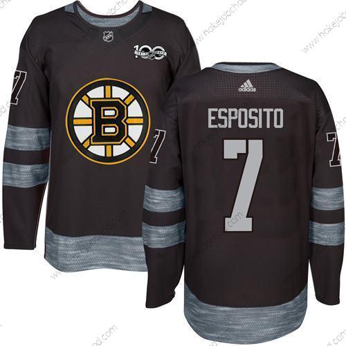 Adidas Muž Boston Bruins #7 Phil Esposito Černá 1917-2017 100th Výročí Sešitý NHL Dres