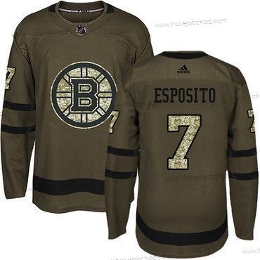 Adidas Muž Boston Bruins #7 Phil Esposito Zelená Salute to Service Sešitý NHL Dres