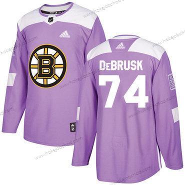 Adidas Muž Boston Bruins #74 Jake Debrusk Nachový Autentické Bojuje proti rakovině Sešitý NHL Dres