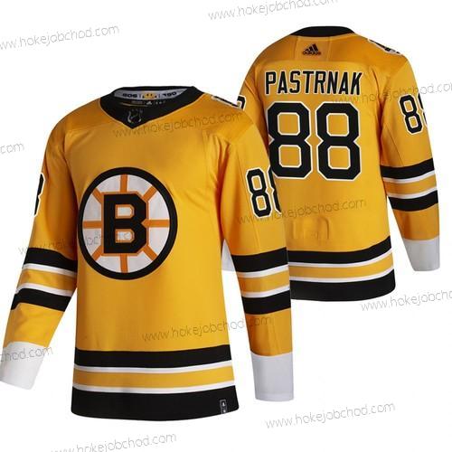 Adidas Muž Boston Bruins #88 David Pastrnak Žlutá 2020-21 Obrácený Retro Náhradní NHL Dres