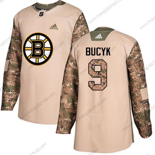 Adidas Muž Boston Bruins #9 Johnny Bucyk Camo Autentické 2017 Veterans Day Sešitý NHL Dres