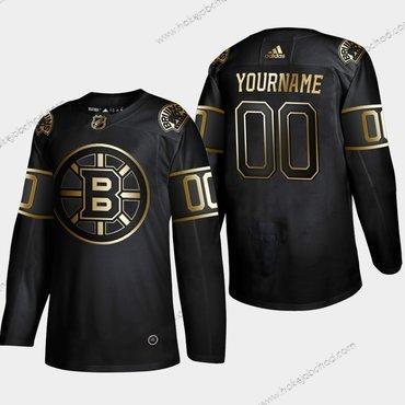 Adidas Muž Boston Bruins Přizpůsobené Černá Zlato Dres