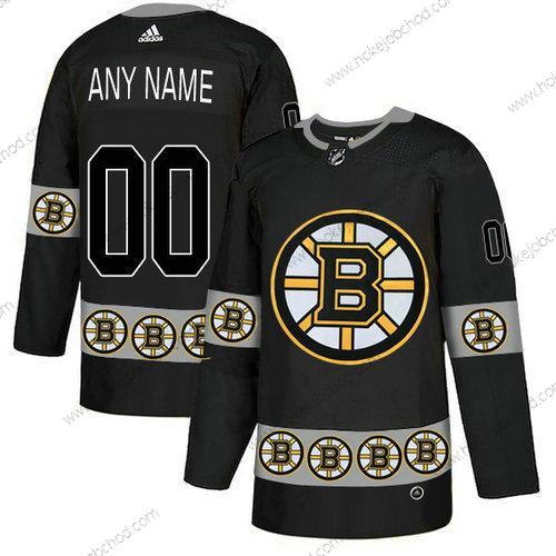 Adidas Muž Boston Bruins Přizpůsobené Tým Logos Černá Dres