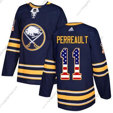 Adidas Muž Buffalo Sabres #11 Gilbert Perreault Námořnictvo Modrý Domácí Autentické USA Flag Sešitý NHL Dres