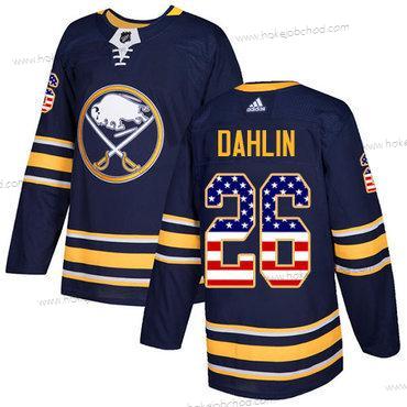 Adidas Muž Buffalo Sabres #26 Rasmus Dahlin Námořnictvo Modrý Domácí Autentické USA Flag Sešitý NHL Dres