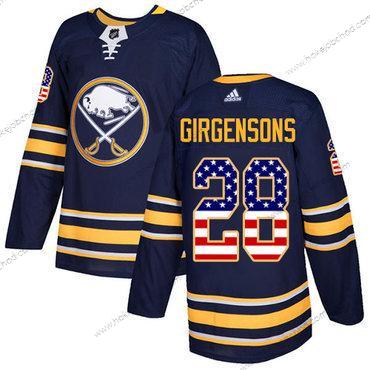 Adidas Muž Buffalo Sabres #28 Zemgus Girgensons Námořnictvo Modrý Domácí Autentické USA Flag Sešitý NHL Dres