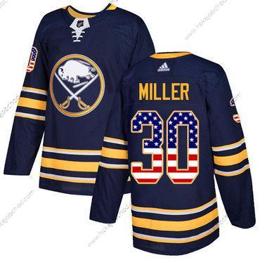 Adidas Muž Buffalo Sabres #30 Ryan Miller Námořnictvo Modrý Domácí Autentické USA Flag Sešitý NHL Dres