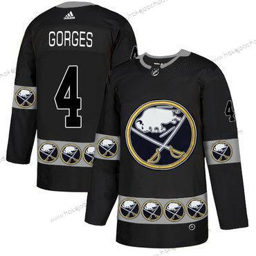 Adidas Muž Buffalo Sabres #4 Josh Gorges Černá Tým Logos Dres