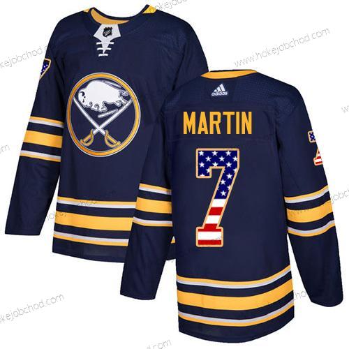 Adidas Muž Buffalo Sabres #7 Rick Martin Námořnictvo Modrý Domácí Autentické USA Flag Sešitý NHL Dres