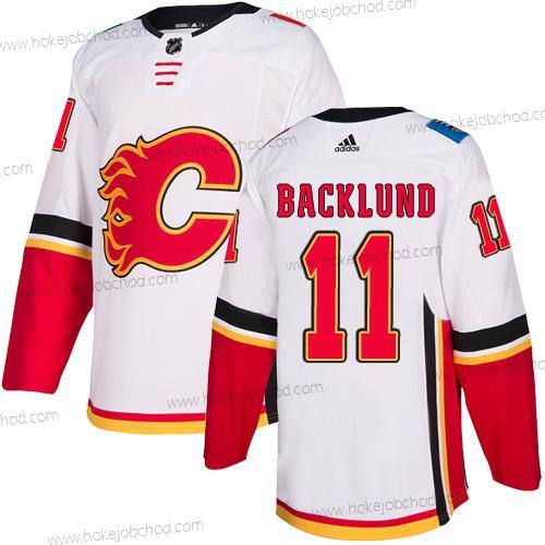 Adidas Muž Calgary Flames #11 Mikael Backlund Bílý Venkovní Autentické NHL Dres