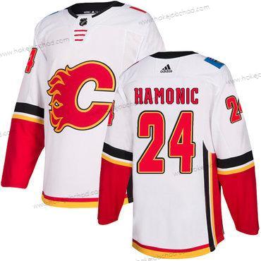 Adidas Muž Calgary Flames #24 Travis Hamonic Bílý Venkovní Autentické NHL Dres