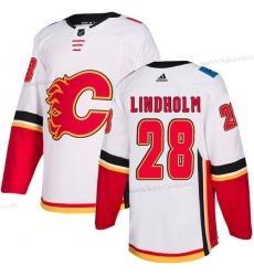 Adidas Muž Calgary Flames #28 Elias Lindholm Bílý Road Autentické Sešitý NHL Dres