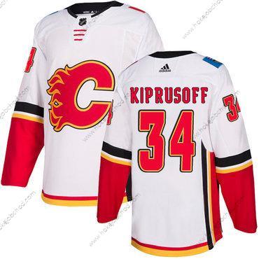 Adidas Muž Calgary Flames #34 Miikka Kiprusoff Bílý Venkovní Autentické NHL Dres