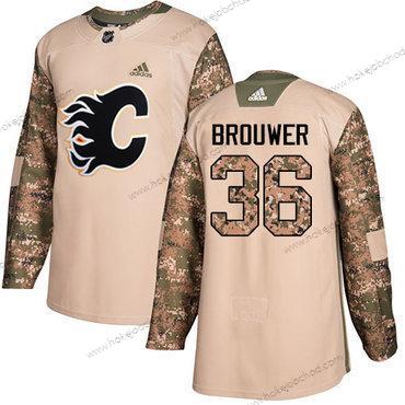 Adidas Muž Calgary Flames #36 Troy Brouwer Camo Autentické 2017 Veterans Day Sešitý NHL Dres