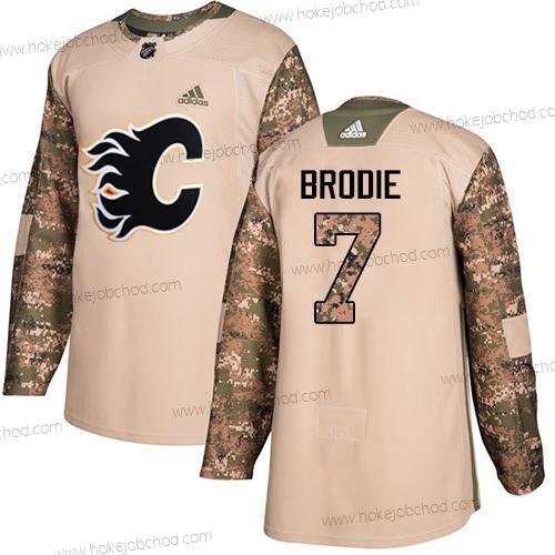 Adidas Muž Calgary Flames #7 Tj Brodie Camo Autentické 2017 Veterans Day Sešitý NHL Dres