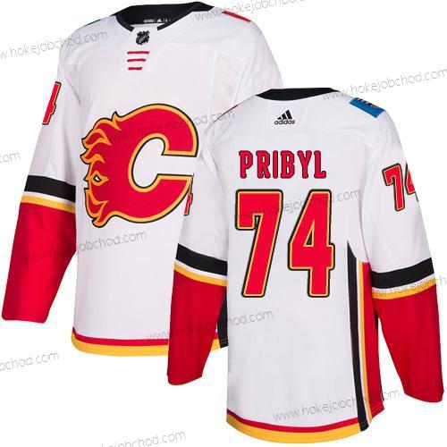 Adidas Muž Calgary Flames #74 Daniel Pribyl Bílý Venkovní Autentické NHL Dres