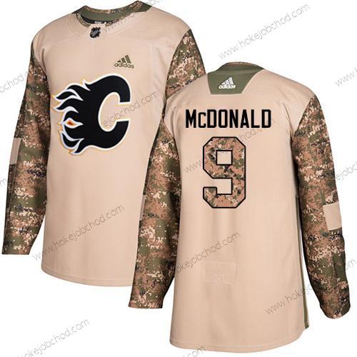 Adidas Muž Calgary Flames #9 Lanny Mcdonald Camo Autentické 2017 Veterans Day Sešitý NHL Dres