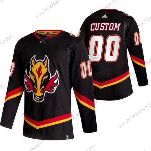 Adidas Muž Calgary Flames Přizpůsobené Černá 2020-21 Obrácený Retro Náhradní NHL Dres