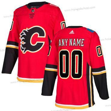 Adidas Muž Calgary Flames Přizpůsobené Červené Domácí 2017-2018 Hokejový Sešitý NHL Dres