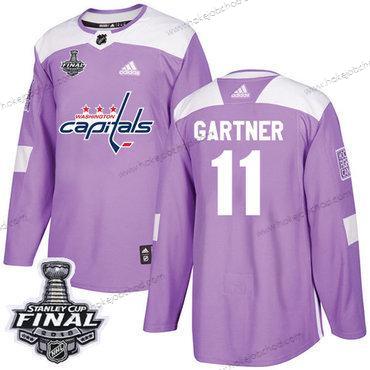 Adidas Muž Capitals #11 Mike Gartner Nachový Autentické Bojuje proti rakovině 2018 Stanley Cup Final Sešitý NHL Dres