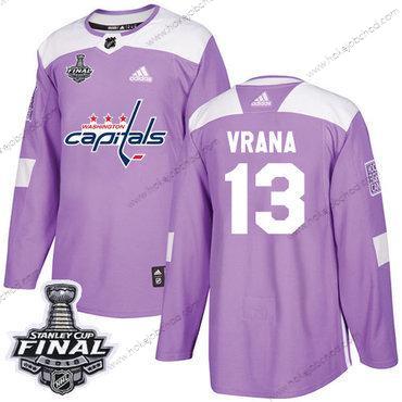 Adidas Muž Capitals #13 Jakub Vrana Nachový Autentické Bojuje proti rakovině 2018 Stanley Cup Final Sešitý NHL Dres