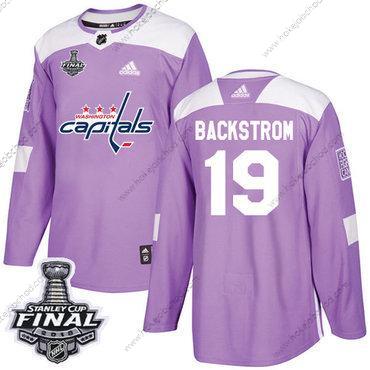 Adidas Muž Capitals #19 Nicklas Backstrom Nachový Autentické Bojuje proti rakovině 2018 Stanley Cup Final Sešitý NHL Dres