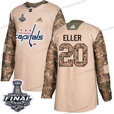 Adidas Muž Capitals #20 Lars Eller Camo Autentické 2017 Veterans Day 2018 Stanley Cup Final Sešitý NHL Dres